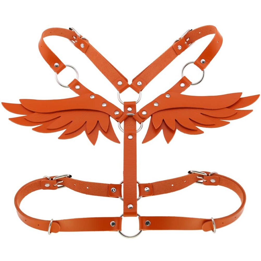 4084 Girl Punk Body Harness Belt Adjustable Leather Body Bra Chest Harness